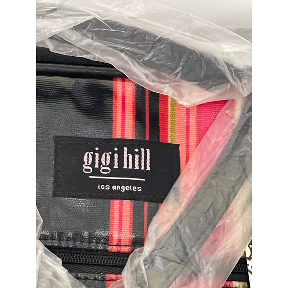 Gigi Hill Striped Cosmetic Bag Heart Zipper Pull - Picture 10 of 12